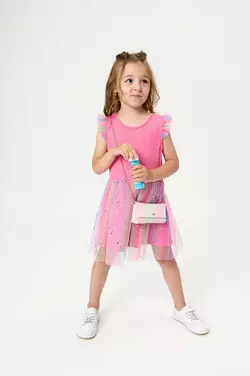 Сукня для дівчинки малинова веселка + сумка у подарунок YJ.21.30.013