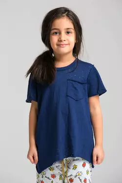 Stars Dark Blue футболка для дівчинки з кишенею YA.21.03.004