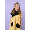 Сукня чорно-жовта з принтом Cucumboard асиметрія YJ.22.09.003