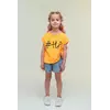 Комплект з джинсових шортів та помаранчевої футболки #HA YК.22.42.017 Комплект з джинсових шортів та помаранчевої футболки #HA YК.22.42.017
