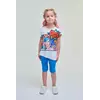 Комплект із синіх велосипедок та футболки з принтом комікс YК.22.42.011 Комплект із синіх велосипедок та футболки з принтом комікс YК.22.42.011