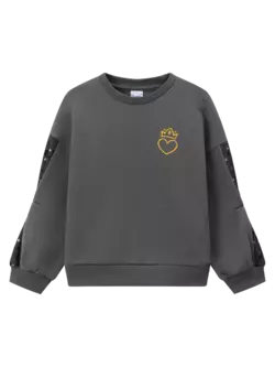 Світшот утеплений зі вставками на рукавах, темно-сірий YU.22.09.004 Світшот утеплений зі вставками на рукавах, темно-сірий YU.22.09.004