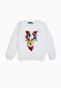 Світшот махра з аплікацією із паєток Олень YI.22.09.002 Світшот махра з аплікацією із паєток Олень YI.22.09.002