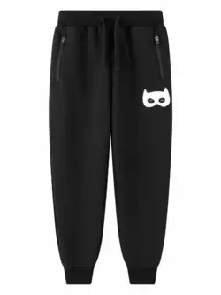 Спортивні штани теплі з кишенями на блискавці та білим принтом YU.12.24.006 Спортивні штани теплі з кишенями на блискавці та білим принтом YU.12.24.006