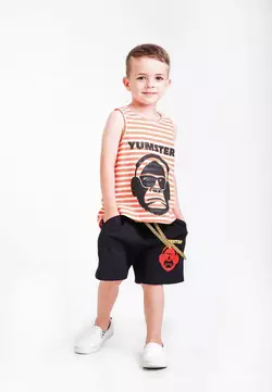 Шорти чорні з принтом Мавпа YE.21.11.002 Шорти чорні з принтом Мавпа YE.21.11.002