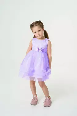 Ошатна сукня з трояндами на поясі та градієнтом бузкова YJ.21.30.016 Ошатна сукня з трояндами на поясі та градієнтом бузкова YJ.21.30.016