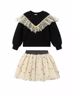 Комплект для дівчинки чорний світшот і фатинова спідниця YU.22.09.001|YU.22.22.001 Комплект для дівчинки чорний світшот і фатинова спідниця YU.22.09.001|YU.22.22.001