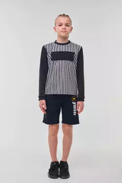 Лонгслів смугастий з 3D нашивкою YUMSTER YH.11.04.003 Лонгслів смугастий з 3D нашивкою YUMSTER YH.11.04.003