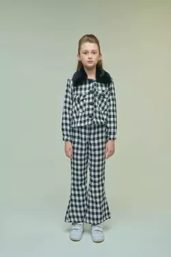 Брючний костюм у клітинку чорно-білий YК.22.42.003 Брючний костюм у клітинку чорно-білий YК.22.42.003