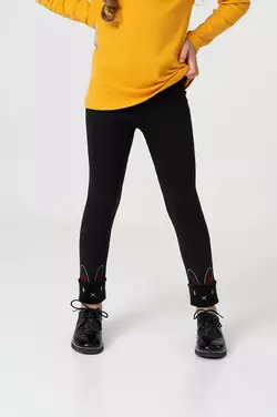 Легінси чорні на хутрі з зайчатами YM.22.24.018 Легінси чорні на хутрі з зайчатами YM.22.24.018