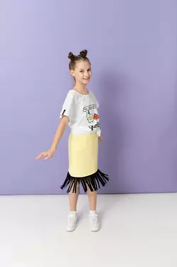 Жовта спідниця з бахромою YA.22.22.011 Жовта спідниця з бахромою YA.22.22.011