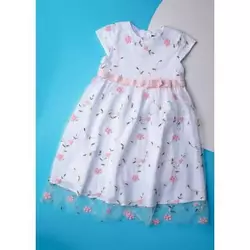 Сукня ошатна дитяча біла з вишитими трояндами YE.21.25.004 Сукня ошатна дитяча біла з вишитими трояндами YE.21.25.004