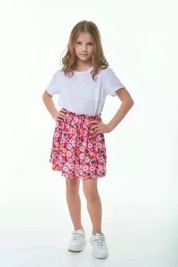 Спідниця з віскози в дрібну квіточку малинова YH.22.22.003 Спідниця з віскози в дрібну квіточку малинова YH.22.22.003