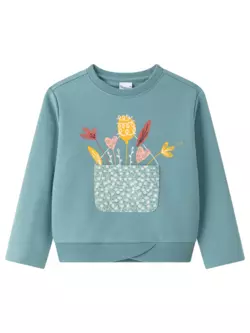 Світшот для дівчинки світло-зелений з принтом YU.22.09.003 Світшот для дівчинки світло-зелений з принтом YU.22.09.003