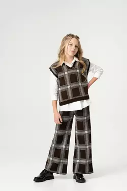 Костюм коричневий трійка клітка YN.22.25.022 Костюм коричневий трійка клітка YN.22.25.022