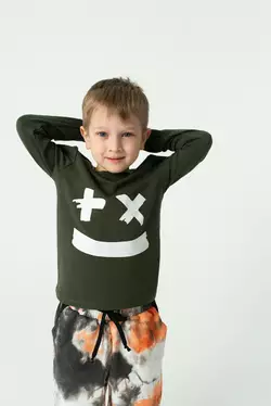 Лонгслів кольору хакі з принтом Маршмеллоу YH.01.04.003 Лонгслів кольору хакі з принтом Маршмеллоу YH.01.04.003