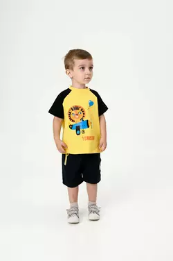 Шорти для хлопчика чорні з жовтою блискавкою YJ.11.21.004 Шорти для хлопчика чорні з жовтою блискавкою YJ.11.21.004