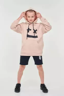 Худі бежевий зі смайлом для хлопчиків YH.12.07.002 Худі бежевий зі смайлом для хлопчиків YH.12.07.002