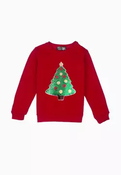 Світшот червоний з аплікацією з паєток YI.22.09.005 Світшот червоний з аплікацією з паєток YI.22.09.005