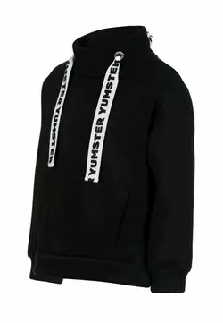 Світшот чорний з люверсами і тасьмою на флісі YC.02.09.003 Світшот чорний з люверсами і тасьмою на флісі YC.02.09.003