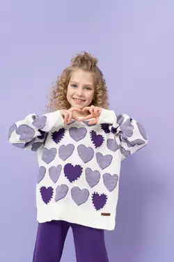 Костюм фіолетовий із серцями та перлинками YN.22.25.027 Костюм фіолетовий із серцями та перлинками YN.22.25.027