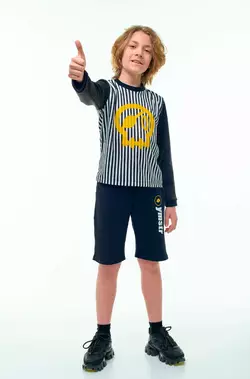 Лонгслів смугастий з принтом череп YH.11.04.002 Лонгслів смугастий з принтом череп YH.11.04.002