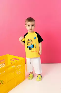 Футболка жовта з левеням YH.11.03.006 Футболка жовта з левеням YH.11.03.006