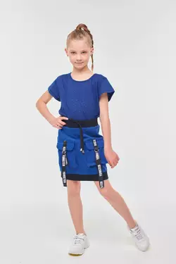 Спідниця синя з накладними кишенями YH.22.22.005 Спідниця синя з накладними кишенями YH.22.22.005