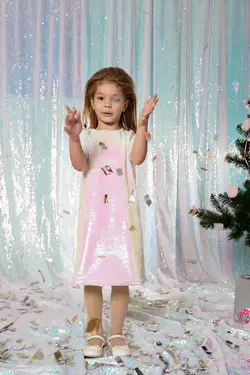 Сукня ошатна з біло-рожевих паєток YD.21.30.007 Сукня ошатна з біло-рожевих паєток YD.21.30.007