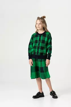 Костюм з в'язаного трикотажу, зелена клітка YN.22.25.001 Костюм з в'язаного трикотажу, зелена клітка YN.22.25.001
