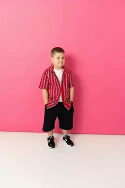 Сорочка червона у білу смужку YT.12.03.002 Сорочка червона у білу смужку YT.12.03.002