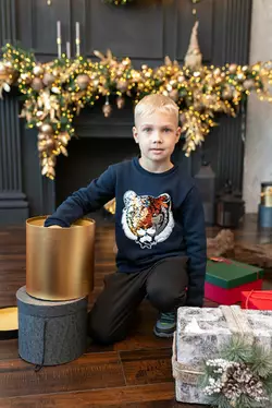 Світшот з аплікацією з паєток Тигр YI.12.09.009 Світшот з аплікацією з паєток Тигр YI.12.09.009