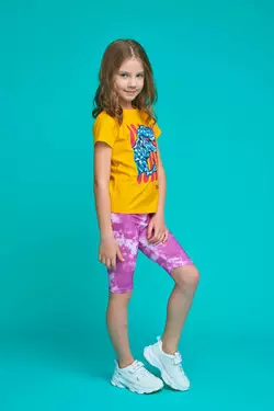 Комплект футболка та велосипедки тай-дай YLG0017 Комплект футболка та велосипедки тай-дай YLG0017