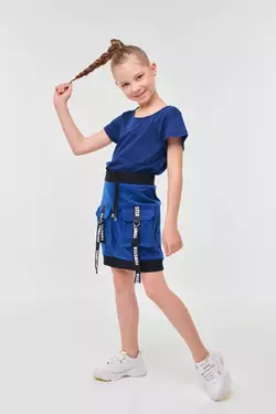 Комплект футболка та спідниця з накладними кишенями YLG0016 Комплект футболка та спідниця з накладними кишенями YLG0016