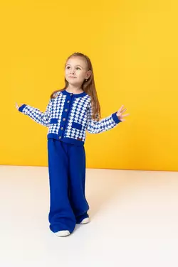 Костюм із брюками "гусяча лапка" синій YN.22.25.025 Костюм із брюками "гусяча лапка" синій YN.22.25.025