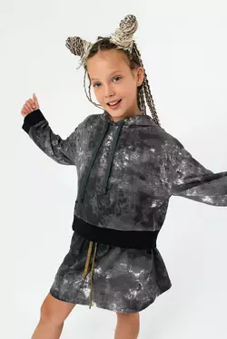 Світшот графітового кольору, укорочений для дівчат YA.22.07.002 Світшот графітового кольору, укорочений для дівчат YA.22.07.002