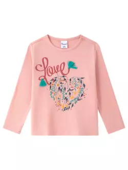 Лонгслів рожевий з принтом Love YU.22.04.003 Лонгслів рожевий з принтом Love YU.22.04.003