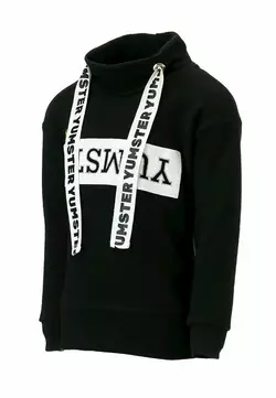 Світшот чорний з тасьмою і принтом YUMSTER для дівчинки YC.02.09.033 Світшот чорний з тасьмою і принтом YUMSTER для дівчинки YC.02.09.033