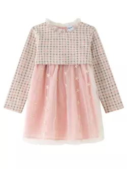 Ошатне плаття Babydoll з довгим рукавом, пудра YU.22.30.002 Ошатне плаття Babydoll з довгим рукавом, пудра YU.22.30.002