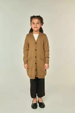 Коричневий кардиган для дівчинки YA.02.08.001 Коричневий кардиган для дівчинки YA.02.08.001