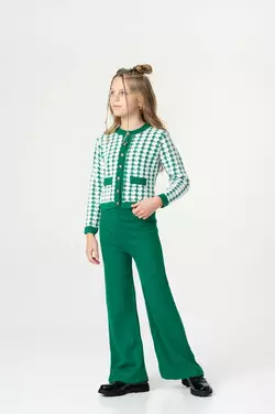 Костюм зелений з візерунком "гусяча лапка" YN.22.25.018 Костюм зелений з візерунком "гусяча лапка" YN.22.25.018