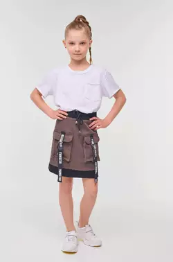 Спідниця сіра з накладними кишенями YH.22.22.006 Спідниця сіра з накладними кишенями YH.22.22.006