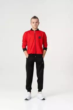 Костюм червоно-чорний з регланом на блискавці YL.12.25.001 Костюм червоно-чорний з регланом на блискавці YL.12.25.001