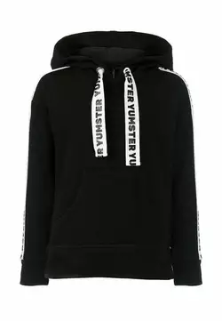 Худі чорний з тасьмою на флісі для дівчинки YC.02.07.003 Худі чорний з тасьмою на флісі для дівчинки YC.02.07.003