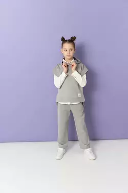 Костюм-трійка для дівчинки сірий YN.22.25.020 Костюм-трійка для дівчинки сірий YN.22.25.020