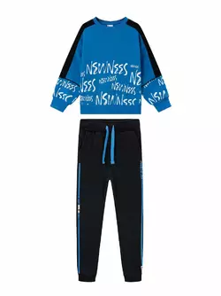 Повсякденний костюм з синім світшотом та чорними штанами YU.12.09.003|YU.12.24.003
