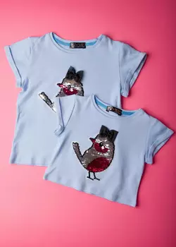 Футболка з двусторонніх паєток Пташка YH.21.03.004 Футболка з двусторонніх паєток Пташка YH.21.03.004