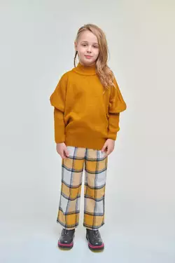 В'язаний светр для дівчинки темно-жовтий  YT.22.09.002 В'язаний светр для дівчинки темно-жовтий  YT.22.09.002