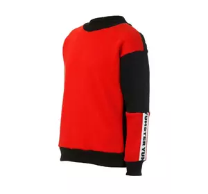 Світшот з брендованою тасьмою на рукаві червоний з чорним тринитка YC.02.09.023 Світшот з брендованою тасьмою на рукаві червоний з чорним тринитка YC.02.09.023