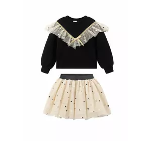 Комплект для дівчинки чорний світшот і фатинова спідниця YU.22.09.001|YU.22.22.001 Комплект для дівчинки чорний світшот і фатинова спідниця YU.22.09.001|YU.22.22.001